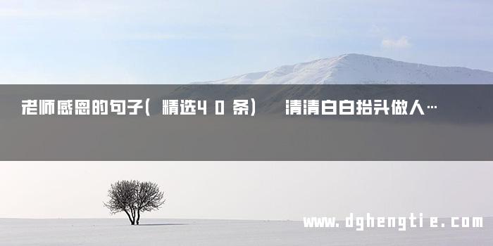 老师感恩的句子（精选40条） 清清白白抬头做人…